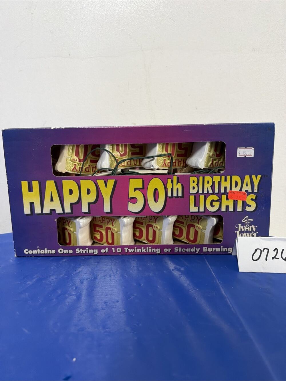 Vintage 1994 Mini BlowMold Happy 50th Birthday Lights Tested and Working!